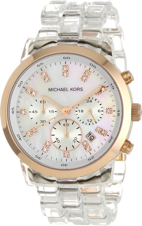 michael kors watch band 44mm|Michael Kors clear band watch.